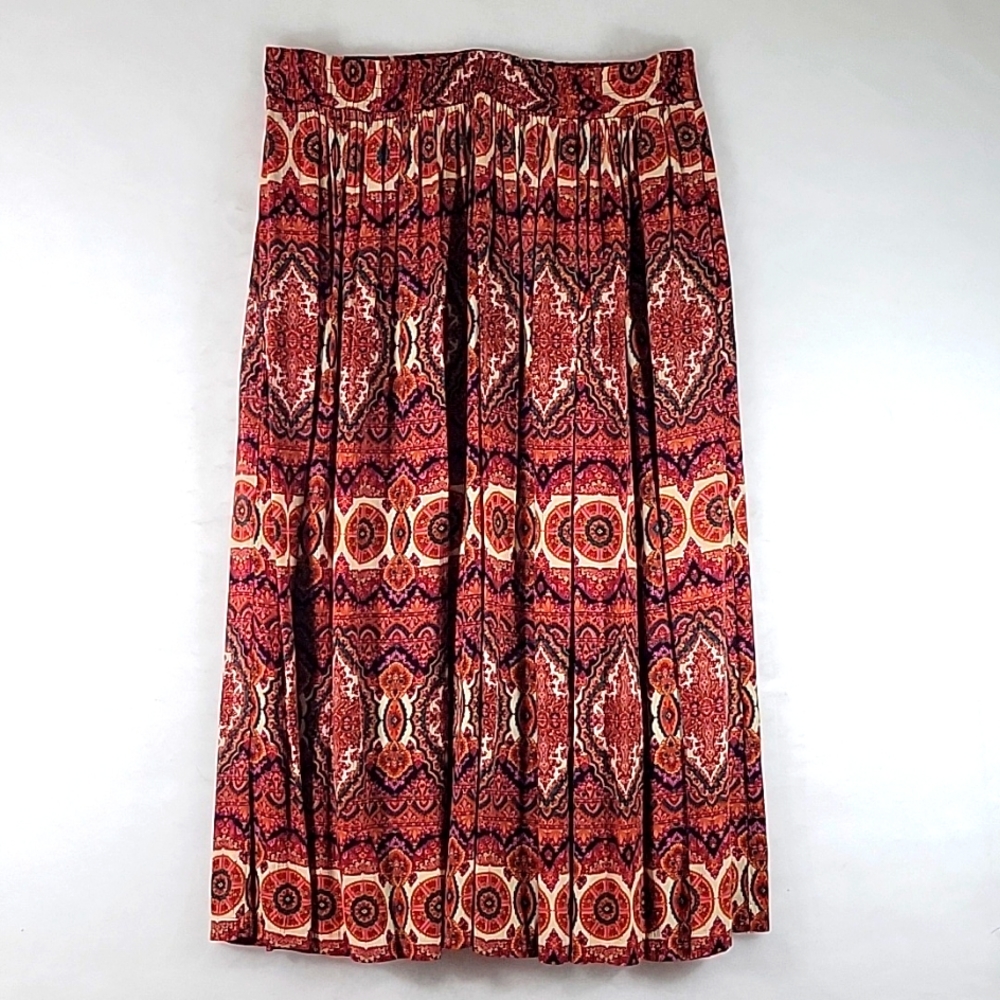 A.K.F. NEW YORK Abstract Paisley Skirt Size L